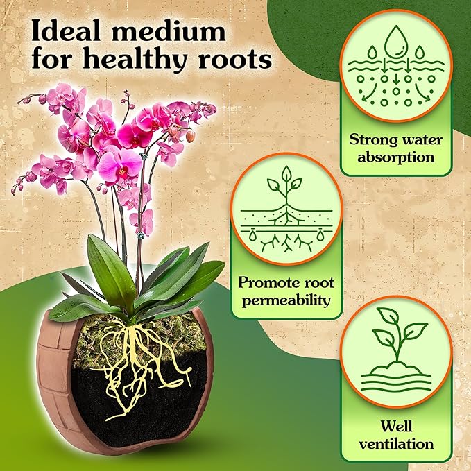 Natural Moss for Plants Indoor, Dried Moss for Potted Plants, Orchid Moss for Repotting, Forest Moss for Orchid Potting Mix, Decorative Moss Filler for Planters and Craft Moss (1.89Lb)