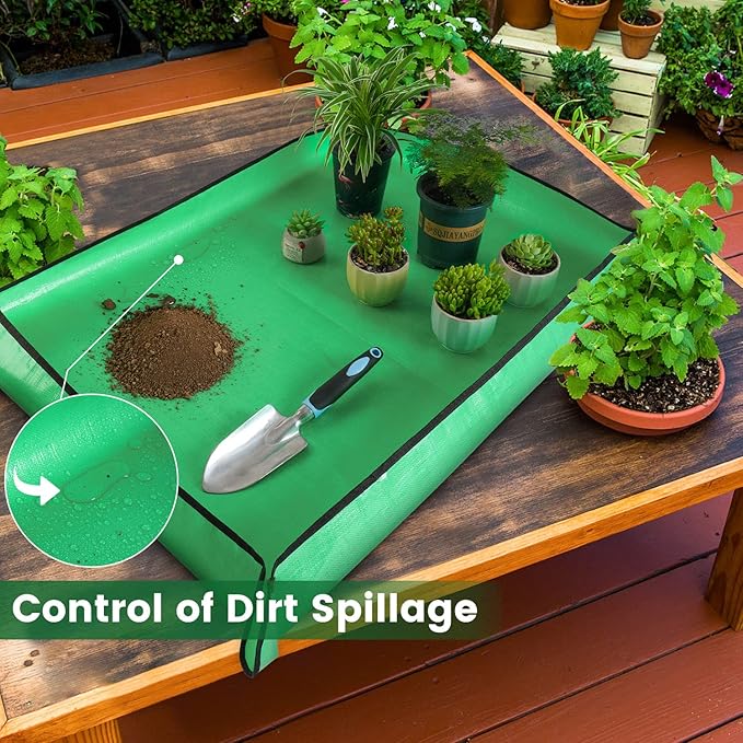 Large Repotting Mat for House Plants Transplanting Control Mess 39.5"x 31.5" Portable Potting Tray Planting Gardening Mat Garden Gifts for Women Men Pant Gifts for Plant Lovers